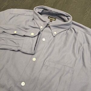 Steven Alan Mens Blue Grey Cotton Button Down Shirt Made in USA Size S